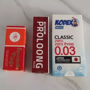 پک ویژه کرم تاخیری پرولانگ پلاس + کاندوم 003 کدکس + اسپنیش فلای